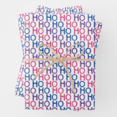 Bisexual Pride Ho Ho Ho Pattern Wrapping Paper Set (In situ)