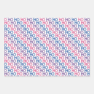 Bisexual Pride Ho Ho Ho Pattern Wrapping Paper Set