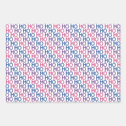 Bisexual Pride Ho Ho Ho Pattern Wrapping Paper Set (Voorkant)