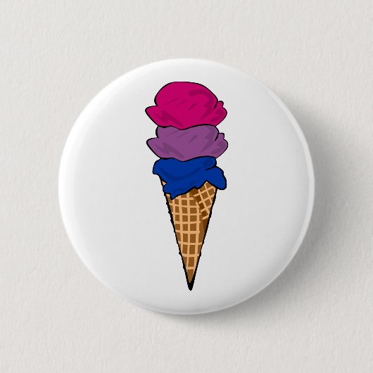 Bisexual Pride Ice Cream Ronde Button 5,7 Cm (Voorkant)