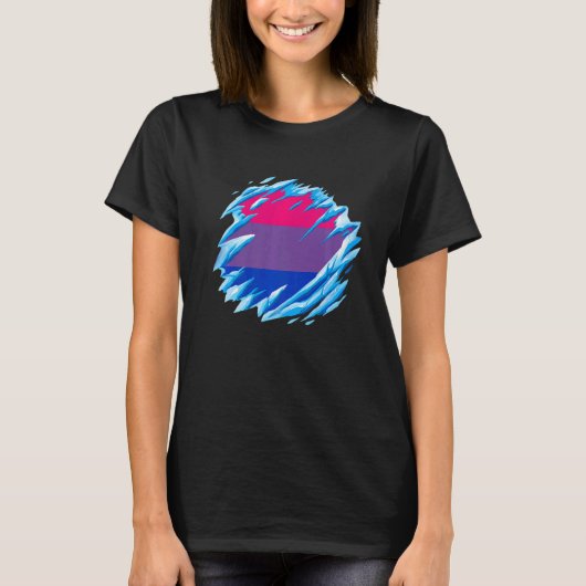 Bisexual Pride Ice Melting Bisexual Flag LGBTQ Bis T-shirt (Voorkant)