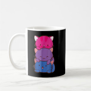 Bisexual Pride Kawaii Kitty Cat Pile Stack Anime L Koffiemok