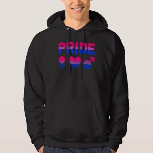Bisexual Pride Lgbetqia Love Support Bi Mannen Wom Hoodie (Voorkant)