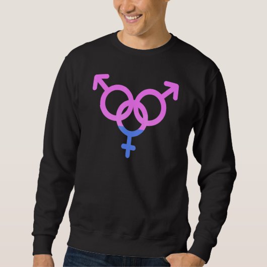 Bisexual Pride Lgbetqia Love Support Bi Mannen Wom Trui (Voorkant)