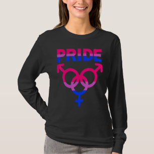Bisexual Pride Lgbetqia Love Support Mannen Vrouwe T-shirt