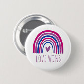 Bisexual Pride Love Wins LGBT Rainbow Button (Voorkant /achterkant)
