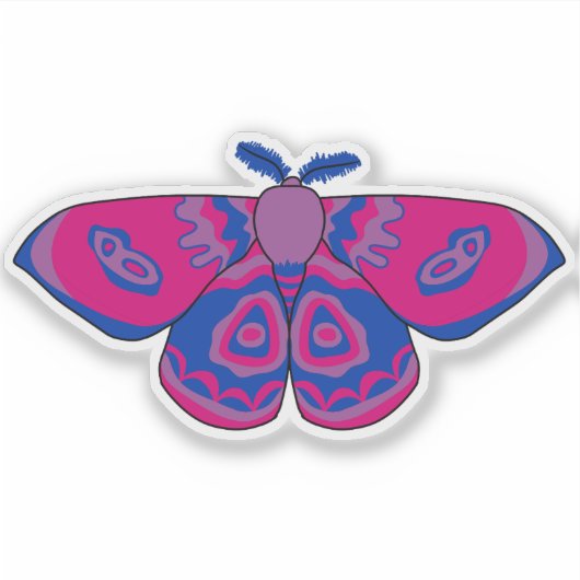 Bisexual Pride Moth Sticker (Voorkant)