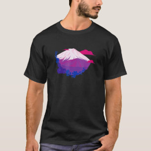 Bisexual Pride Mountains LGBTQ Bi Flowers LGBT Nat T-shirt