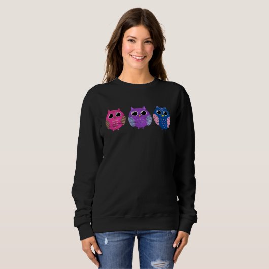 Bisexual Pride Owl Bi LGBTQ 1 Trui (Voorkant volledig)