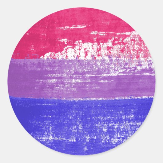 Bisexual Pride Paint Ronde Sticker (Voorkant)