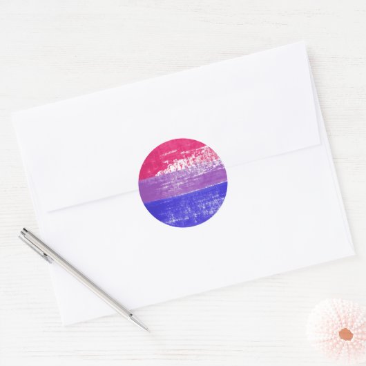 Bisexual Pride Paint Ronde Sticker (Envelop)