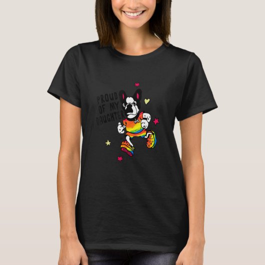 Bisexual Pride Proud van mijn dochter Mam & Dad Lg T-shirt (Voorkant)