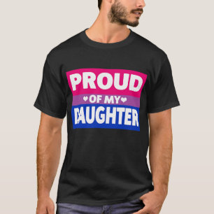 Bisexual Pride Proud van mijn dochter papa schatti T-shirt
