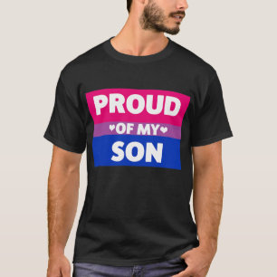 Bisexual Pride Proud van mijn zoon mam Pap schatti T-shirt