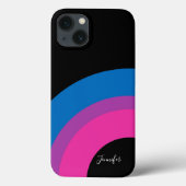 Bisexual Pride Rainbow Flag gepersonaliseerd zwart Case-Mate iPhone Case (Achterkant)