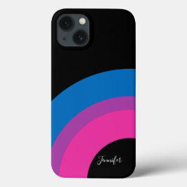 Bisexual Pride Rainbow Flag gepersonaliseerd zwart Case-Mate iPhone Case