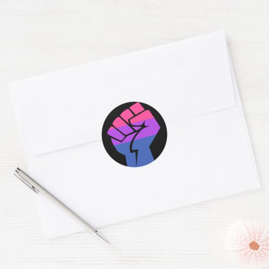 Bisexual Pride Ronde Sticker (Envelop)