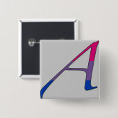Bisexual Pride "Scarlet" Letter A Vierkante Button 5,1 Cm (Voorkant /achterkant)