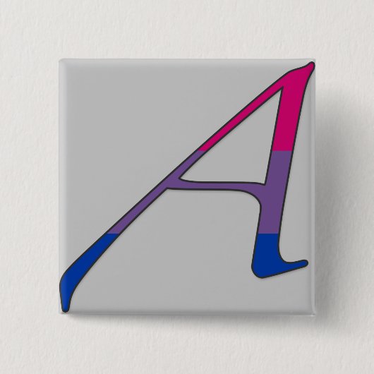 Bisexual Pride "Scarlet" Letter A Vierkante Button 5,1 Cm (Voorkant)