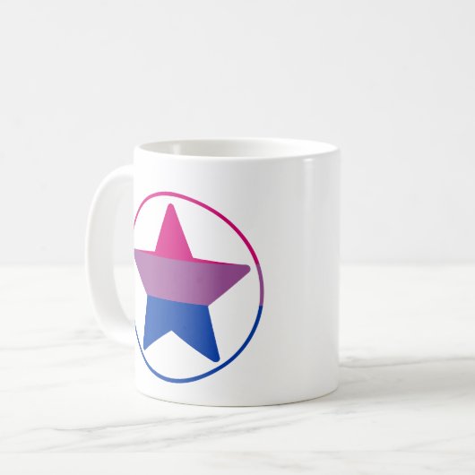 Bisexual Pride Star Circle Koffiemok (Voorkant links)