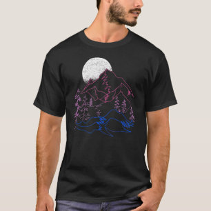 Bisexual Pride Subtle Bi Pride Landscape LGBT Moun T-shirt