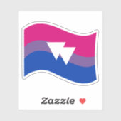Bisexual Pride Symbol Wavy Flag Sticker (Vel)