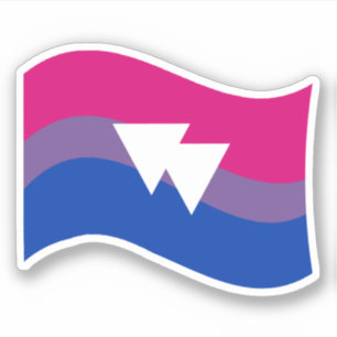 Bisexual Pride Symbol Wavy Flag Sticker