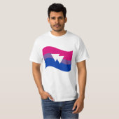 Bisexual Pride Symbol Wavy Flag T-shirt (Voorkant volledig)
