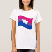 Bisexual Pride Symbol Wavy Flag T-shirt (Voorkant)