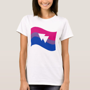 Bisexual Pride Symbol Wavy Flag T-shirt