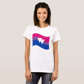 Bisexual Pride Symbol Wavy Flag T-shirt (Voorkant volledig)