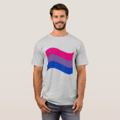 Bisexual Pride Wavy Flag T-shirt (Voorkant volledig)
