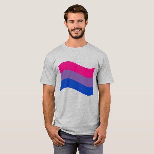 Bisexual Pride Wavy Flag T-shirt (Voorkant volledig)