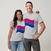 Bisexual Pride Wavy Flag T-shirt (Unisex)