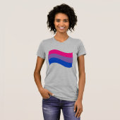Bisexual Pride Wavy Flag T-shirt (Voorkant volledig)