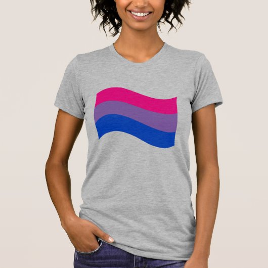 Bisexual Pride Wavy Flag T-shirt (Voorkant)