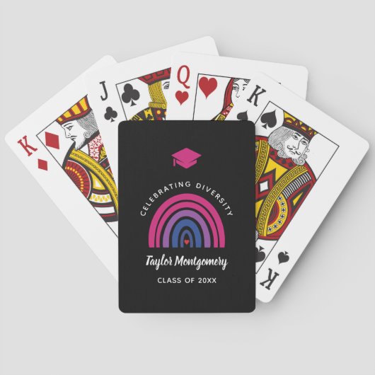 Bisexual Pride Year College High School Diversitei Pokerkaarten (Achterkant)