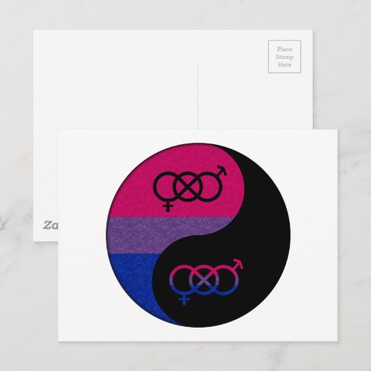 Bisexual Pride Yin and Yang Symbol in Pride Flag Briefkaart (Voorkant / Achterkant)