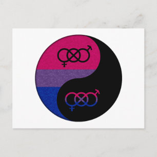 Bisexual Pride Yin and Yang Symbol in Pride Flag Briefkaart