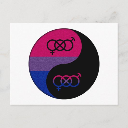 Bisexual Pride Yin and Yang Symbol in Pride Flag Briefkaart (Voorkant)
