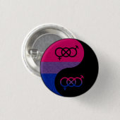 Bisexual Pride Yin and Yang Symbol in Pride Flag Ronde Button 3,2 Cm (Voorkant /achterkant)