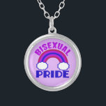 Bisexual Pride Zilver Vergulden Ketting<br><div class="desc">paarse,  maroon en blauwe biseksualiteit cadeau met de biseksuele vlag als regenboog.</div>