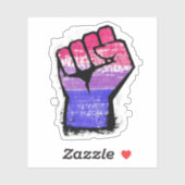 Bisexual Protest Fist Sticker (Vel)