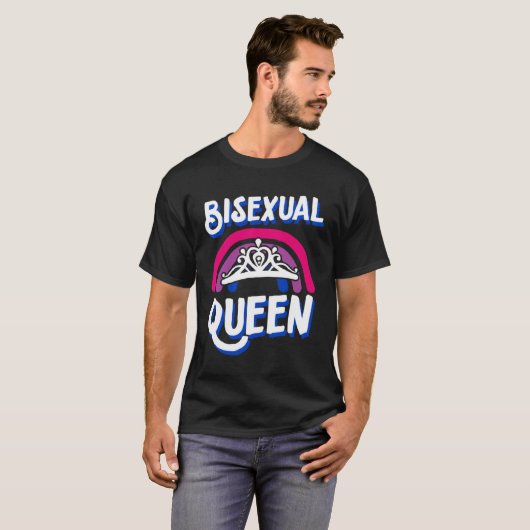Bisexual Queen Minimalist Bisexual Pride Flag Rain T-shirt (Voorkant volledig)