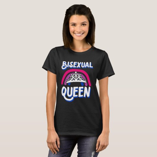 Bisexual Queen Minimalist Bisexual Pride Flag Rain T-shirt (Voorkant volledig)