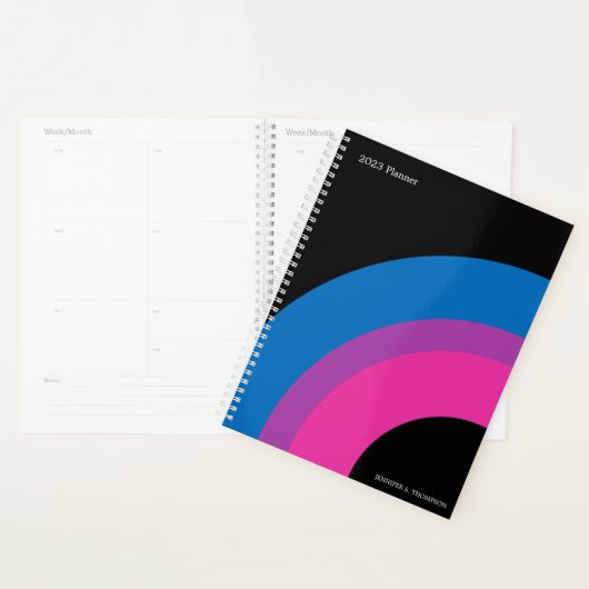 Bisexual Rainbow Pride Flag Custom 2023 Planner (Display)