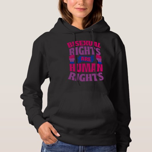 Bisexual Rights Are Human Rights Protest March Bi  Hoodie (Voorkant)