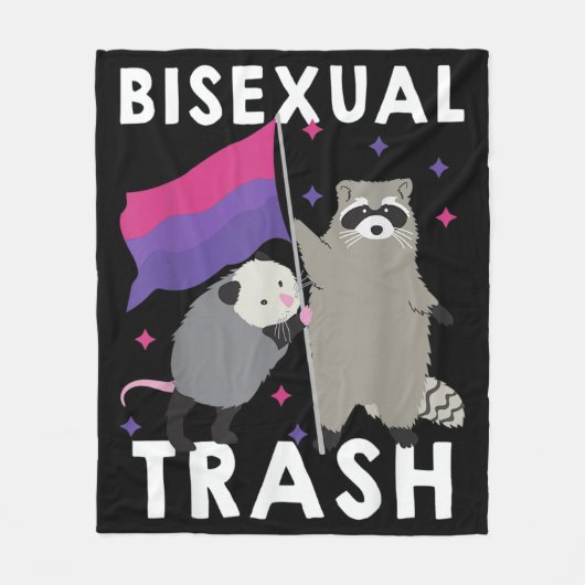 Bisexual Trash Gay Pride Rainbow LGBT Raccoon Fleece Deken (Voorkant)