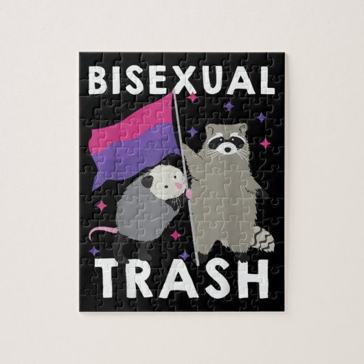 Bisexual Trash Gay Pride Rainbow LGBT Raccoon Legpuzzel (Verticaal)