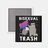 Bisexual Trash Gay Pride Rainbow LGBT Raccoon Magneet (Voorkant / Achterkant)